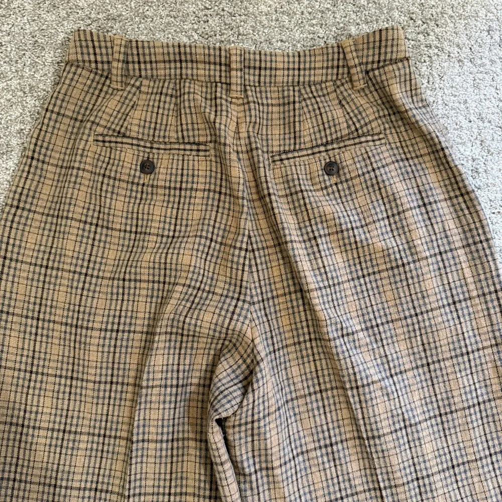 Madewell Turner Tapered Pant Brown Plaid Trousers 4 Academia Collegiate Preppy